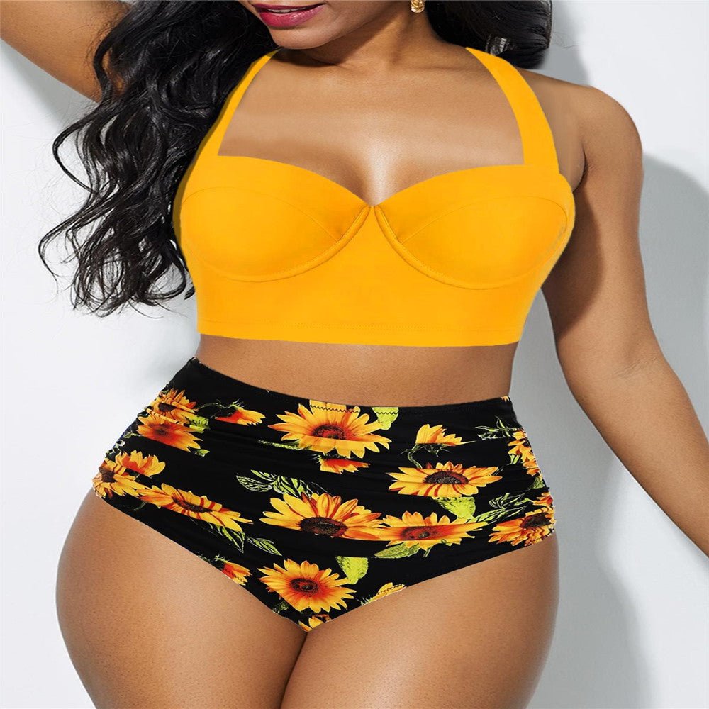 High - waisted plus - size sexy swimsuit - Ormond Beach Boutique