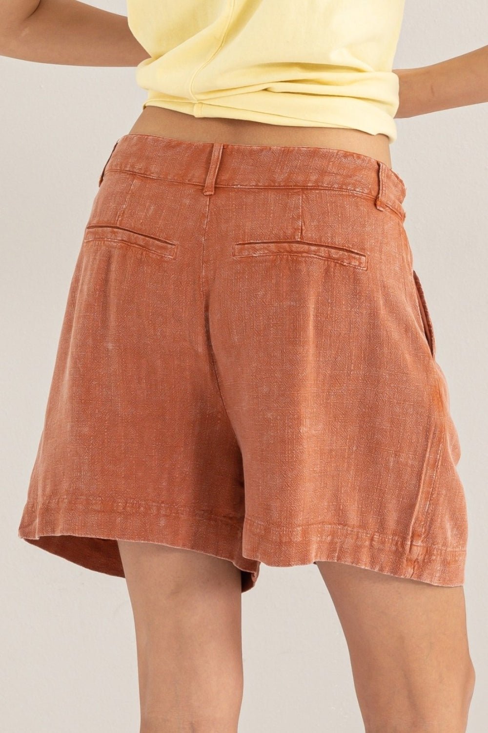 HYFVE High Waist Pleated Linen Shorts - Ormond Beach Boutique