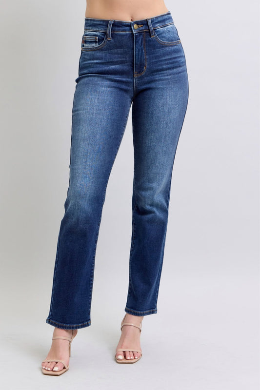 Judy Blue Full Size Washed Straight Leg Jeans with Pockets - Ormond Beach Boutique