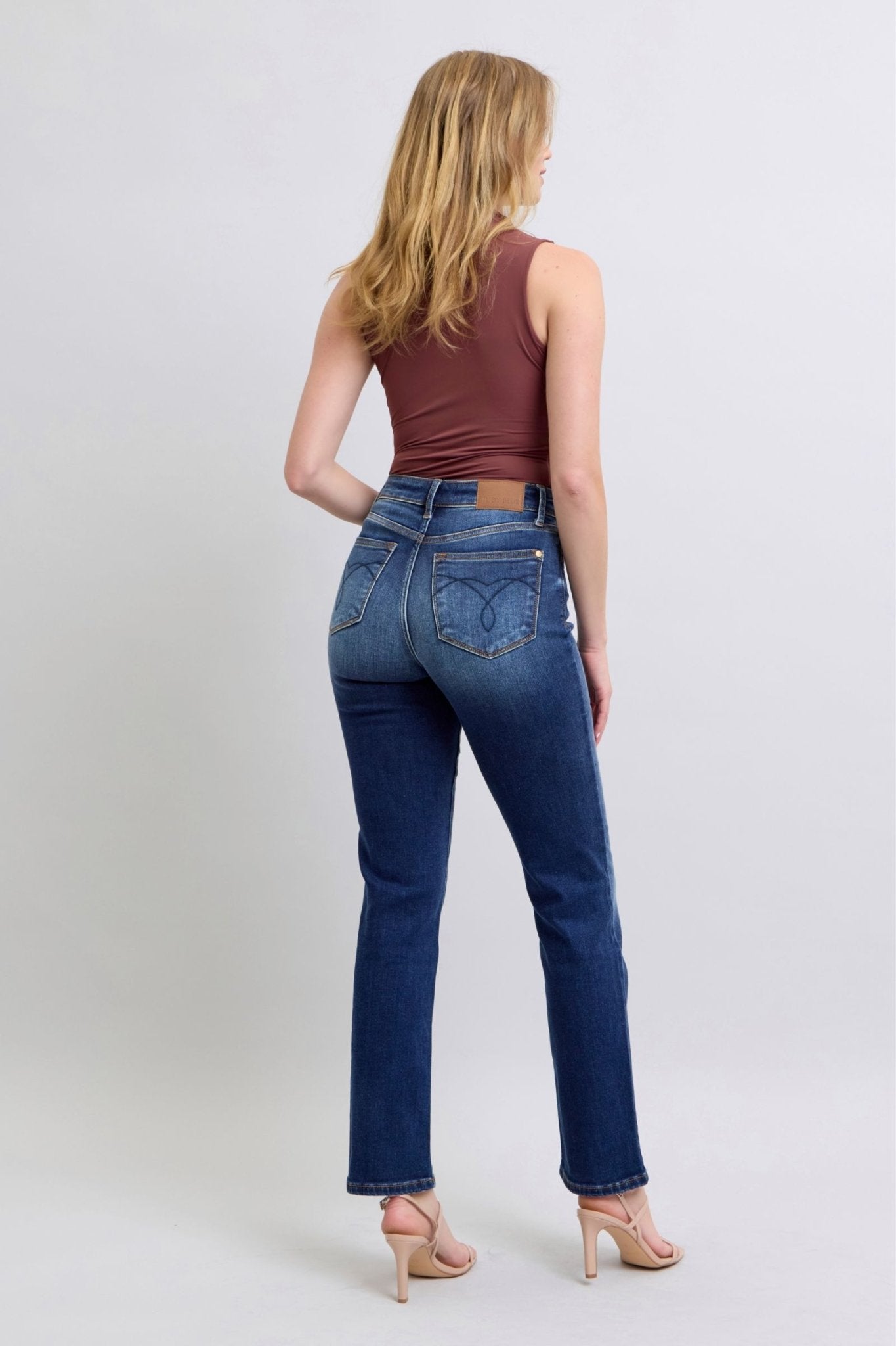 Judy Blue Full Size Washed Straight Leg Jeans with Pockets - Ormond Beach Boutique