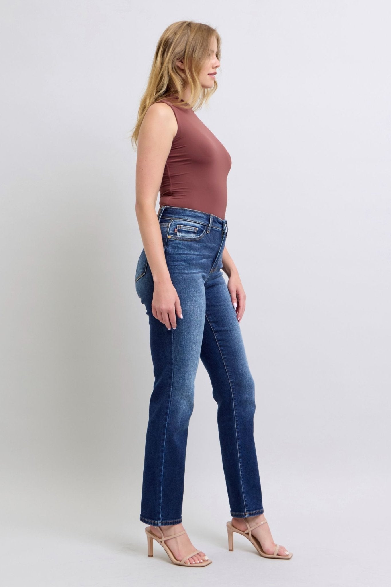 Judy Blue Full Size Washed Straight Leg Jeans with Pockets - Ormond Beach Boutique