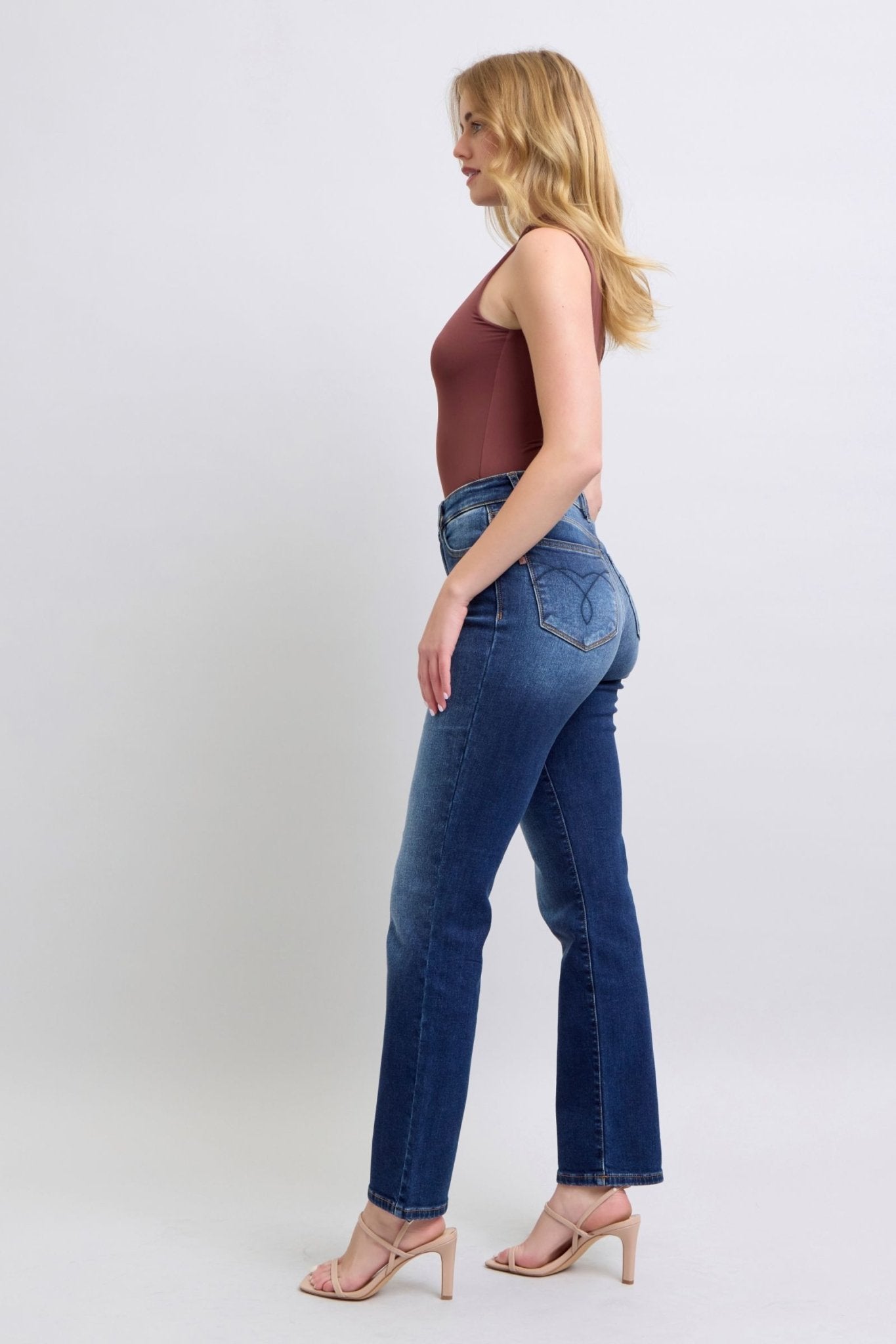 Judy Blue Full Size Washed Straight Leg Jeans with Pockets - Ormond Beach Boutique