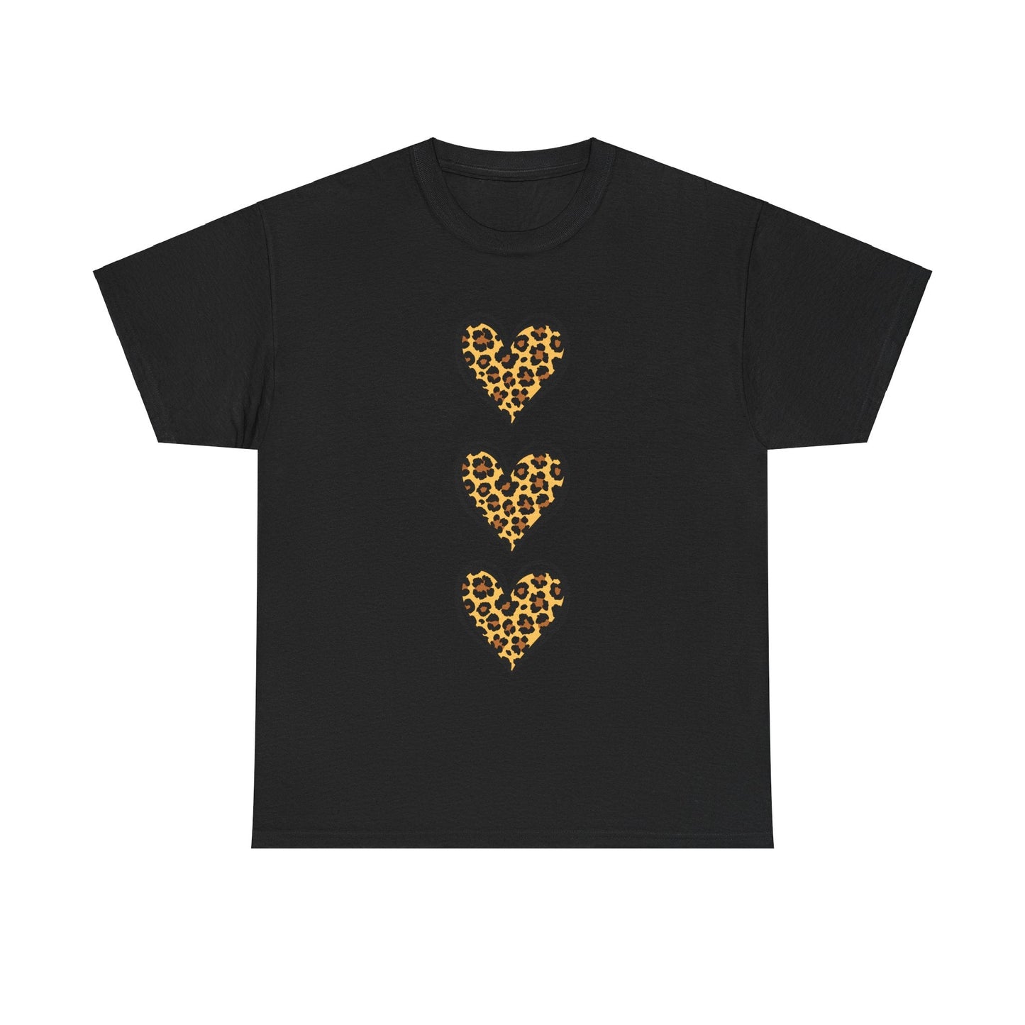 Leopard Heart Unisex Heavy Cotton Tee - Trendy Casual Wear for Animal Lovers - Ormond Beach Boutique