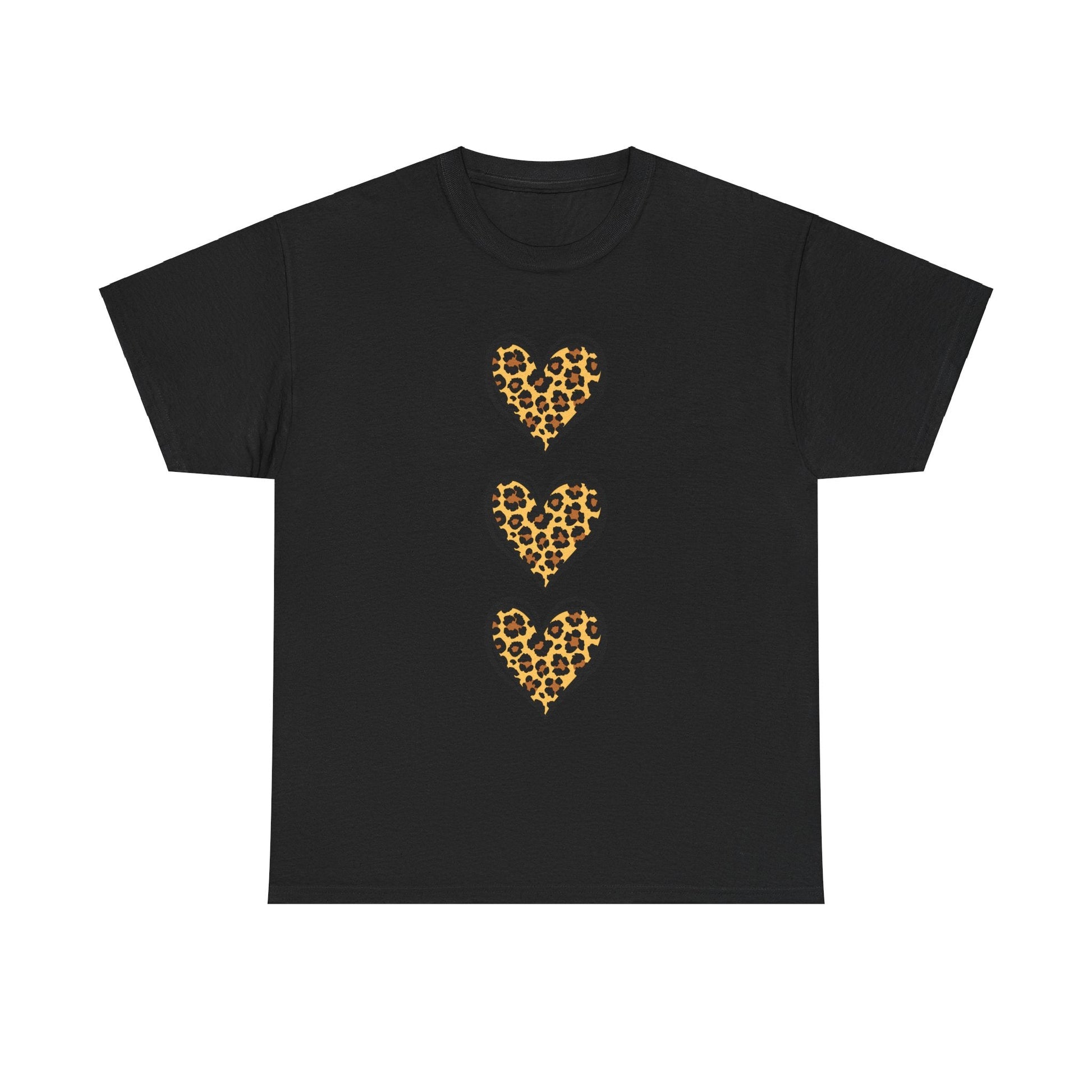 Leopard Heart Unisex Heavy Cotton Tee - Trendy Casual Wear for Animal Lovers - Ormond Beach Boutique