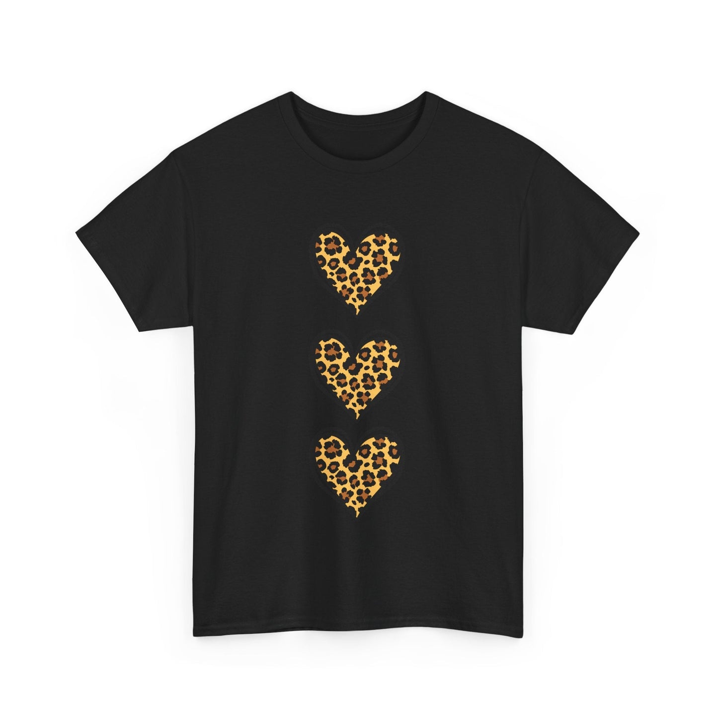 Leopard Heart Unisex Heavy Cotton Tee - Trendy Casual Wear for Animal Lovers - Ormond Beach Boutique