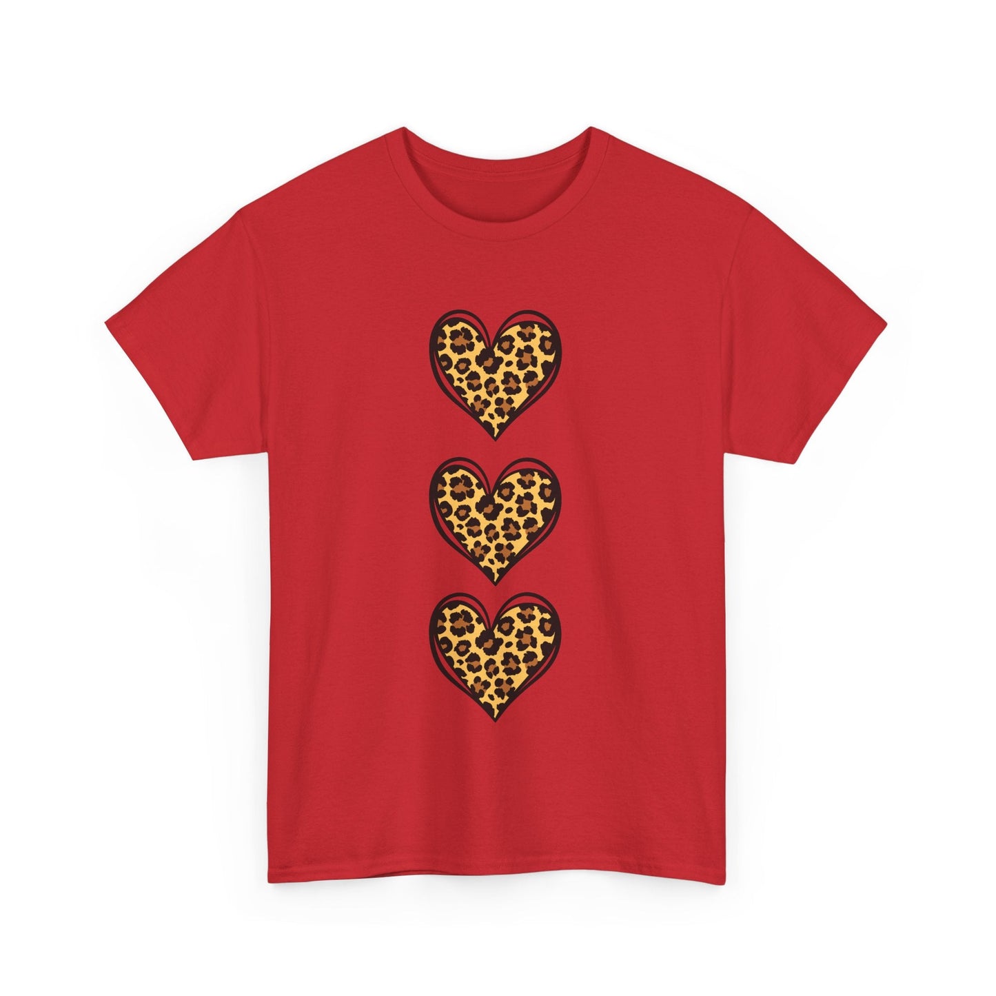 Leopard Heart Unisex Heavy Cotton Tee - Trendy Casual Wear for Animal Lovers - Ormond Beach Boutique