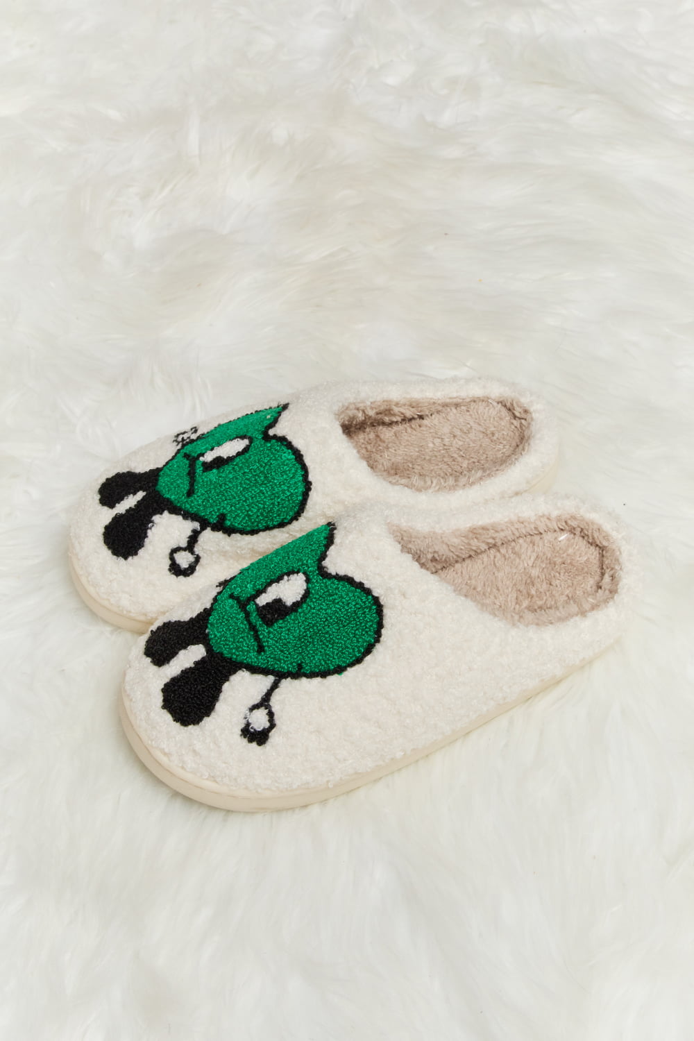 Melody Love Heart Print Plush Slippers - Ormond Beach Boutique