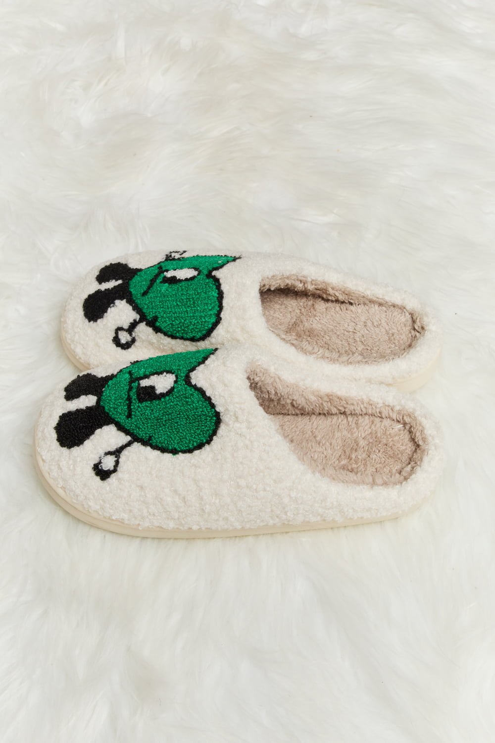 Melody Love Heart Print Plush Slippers - Ormond Beach Boutique