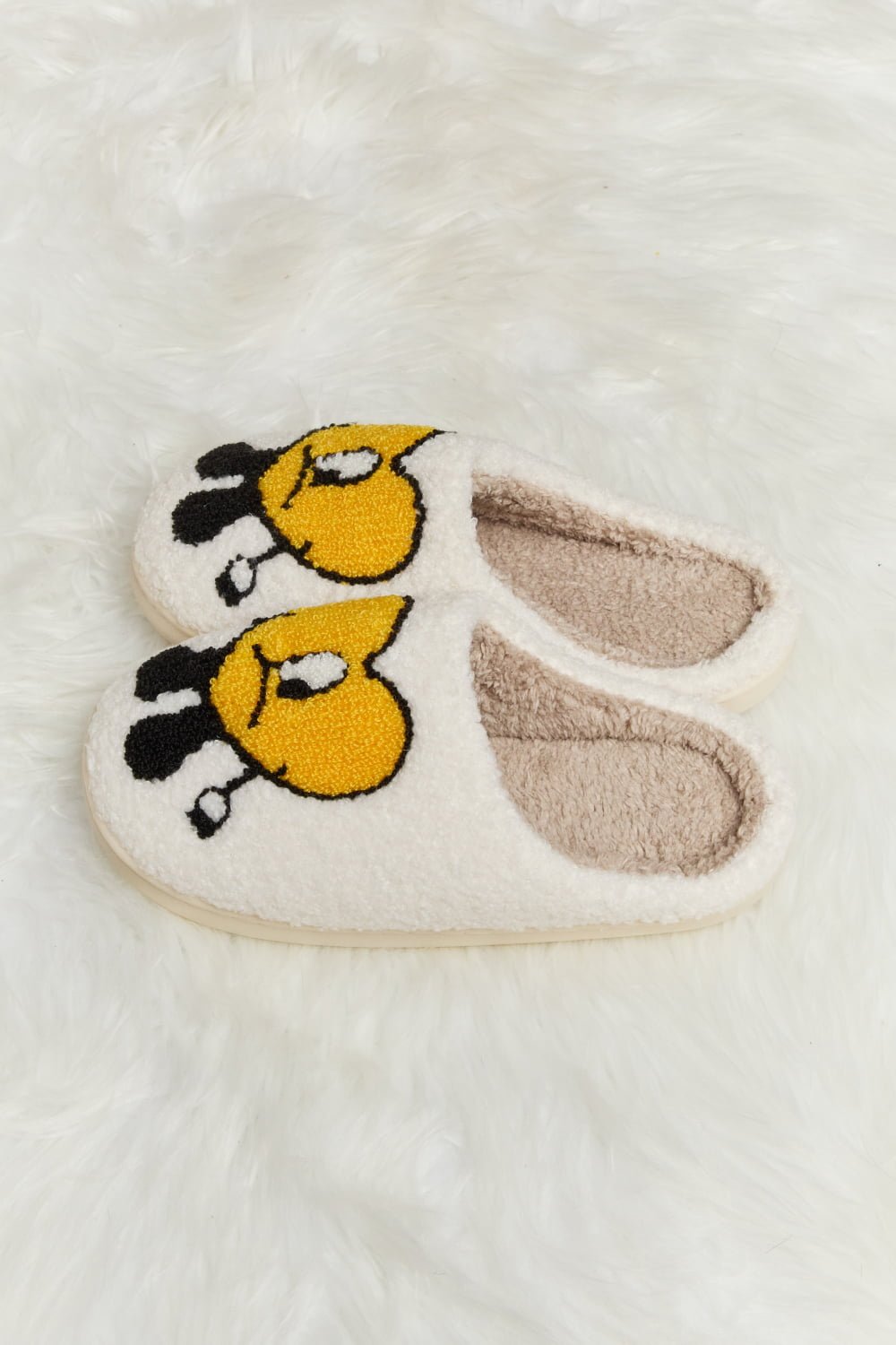 Melody Love Heart Print Plush Slippers - Ormond Beach Boutique