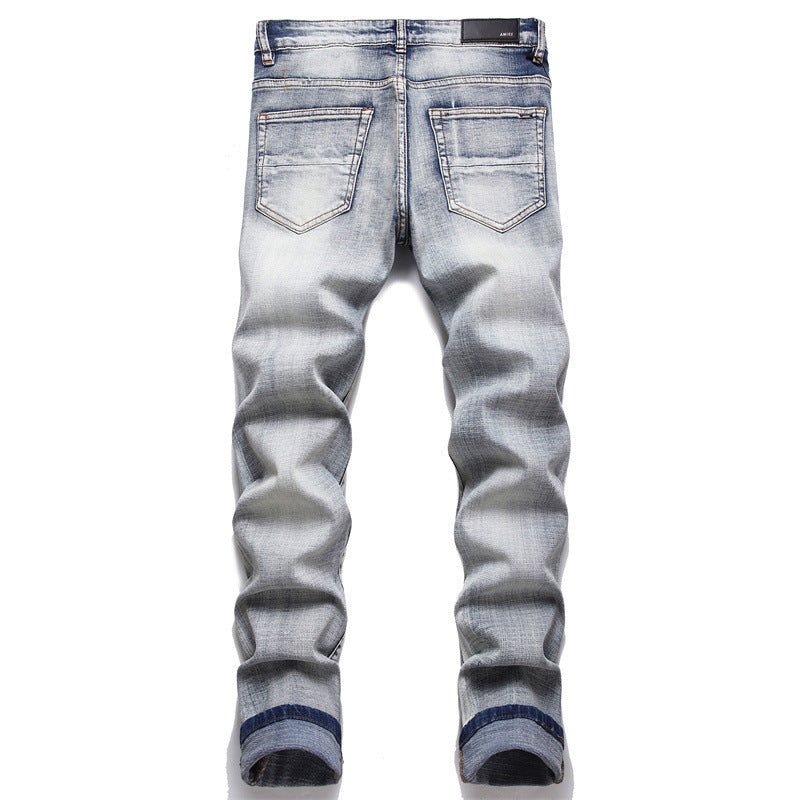 Men's Hole Patch Blue Small Feet Jeans - Ormond Beach Boutique