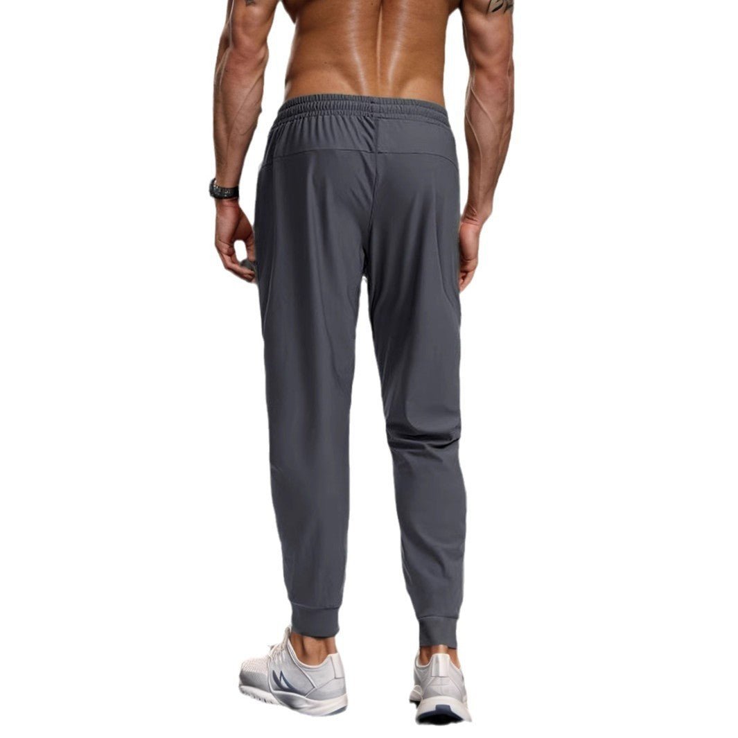 Men's Running Pants Ice Silk Summer Quick - drying Training Fitness Zipper Dungarees - Ormond Beach Boutique