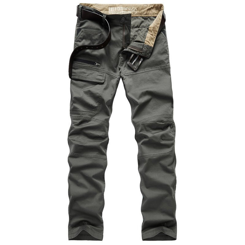 Men's Solid Color Straight Stretch Military Trousers - Ormond Beach Boutique