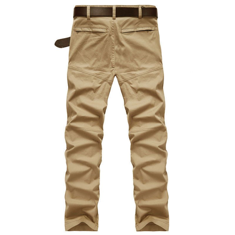 Men's Solid Color Straight Stretch Military Trousers - Ormond Beach Boutique