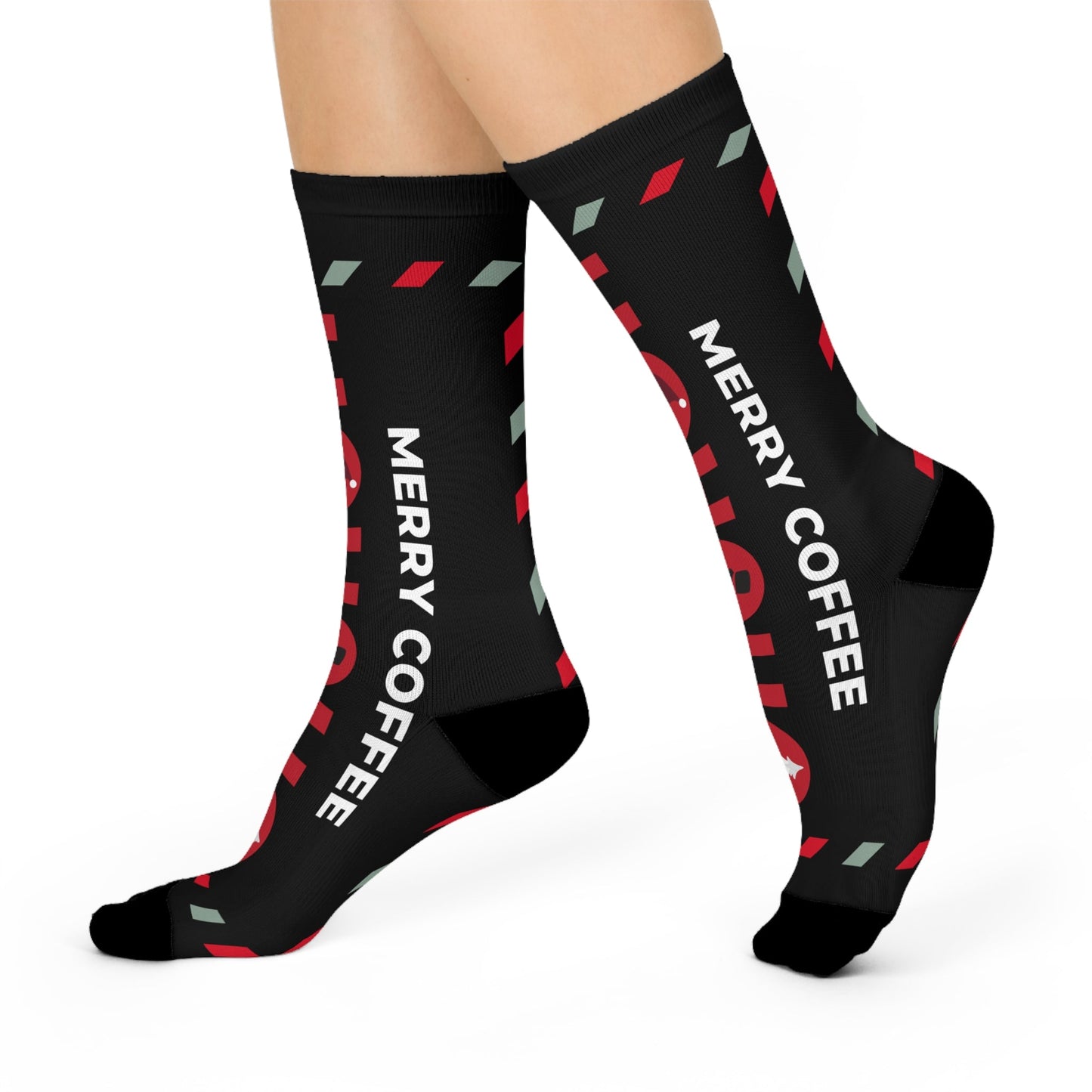 Merry Coffee Christmas Festive Crew Socks - Ormond Beach Boutique