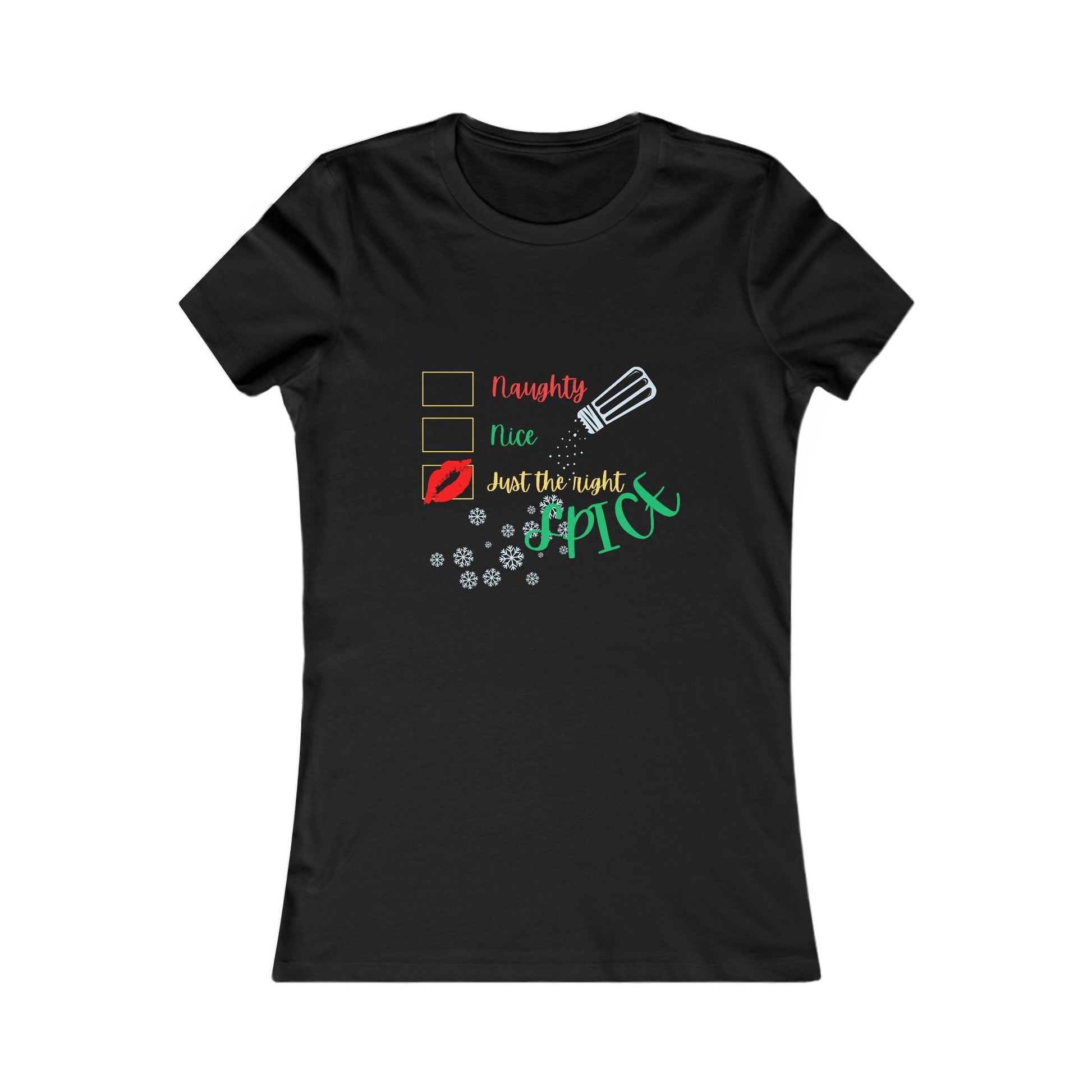 Naughty Nice Holiday Women's Tee - Festive Graphic Shirt for Christmas Celebrations - Ormond Beach Boutique