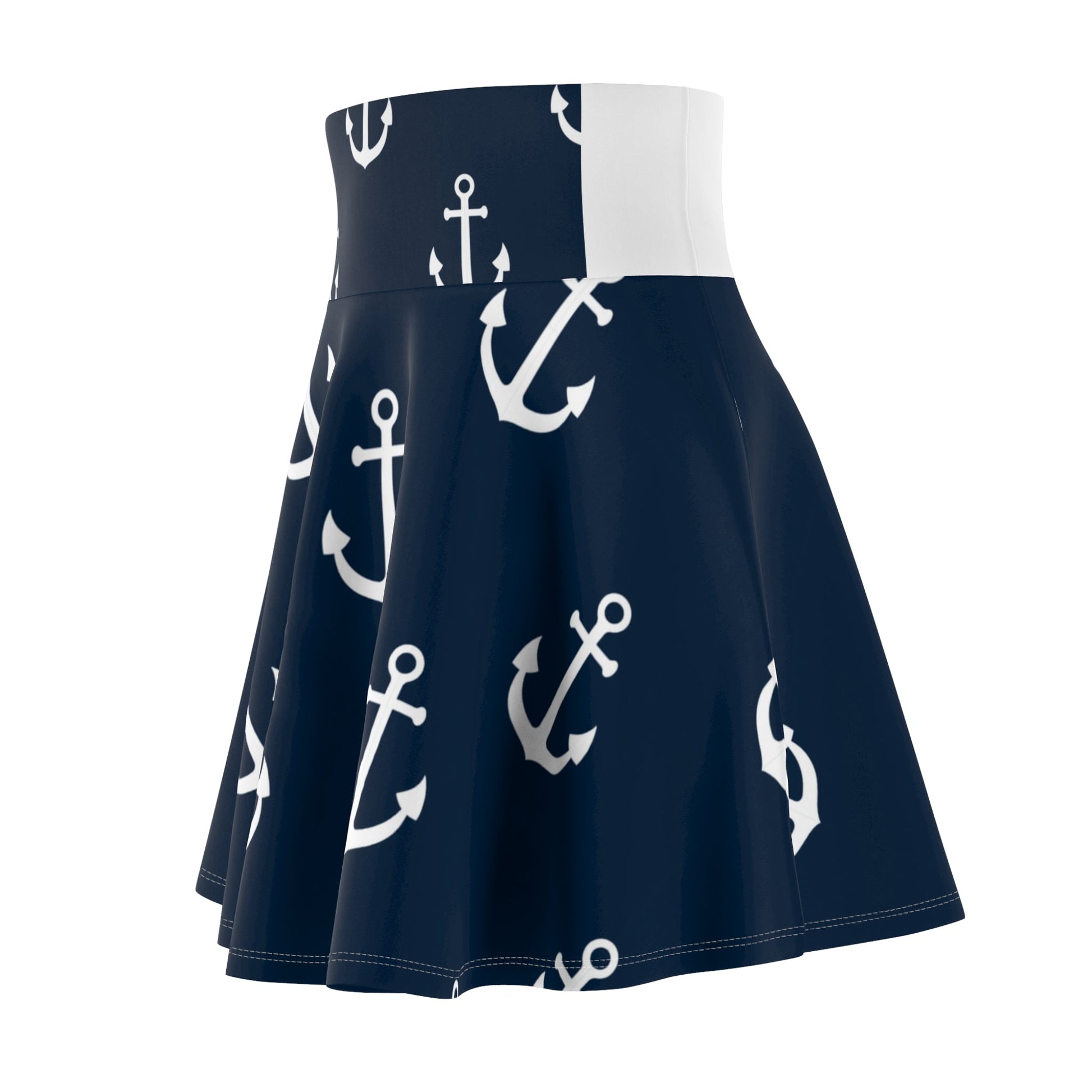 Nautical Women's Skater Skirt - Anchor Pattern for Summer Outings - Ormond Beach Boutique