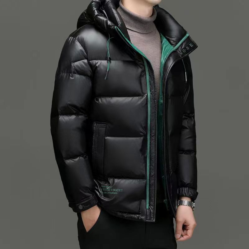 New Winter Down Jacket Men's Duck Down Cold - proof Black Gold Graphene Disposable Hooded Jacket - Ormond Beach Boutique