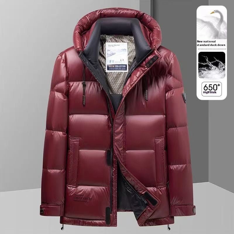 New Winter Down Jacket Men's Duck Down Cold - proof Black Gold Graphene Disposable Hooded Jacket - Ormond Beach Boutique