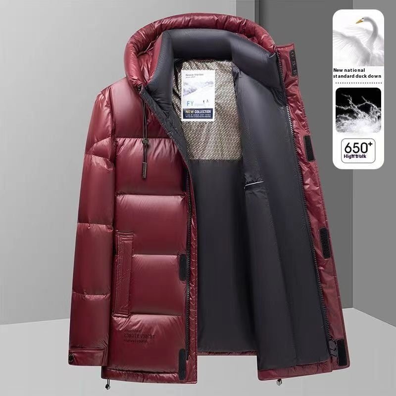 New Winter Down Jacket Men's Duck Down Cold - proof Black Gold Graphene Disposable Hooded Jacket - Ormond Beach Boutique