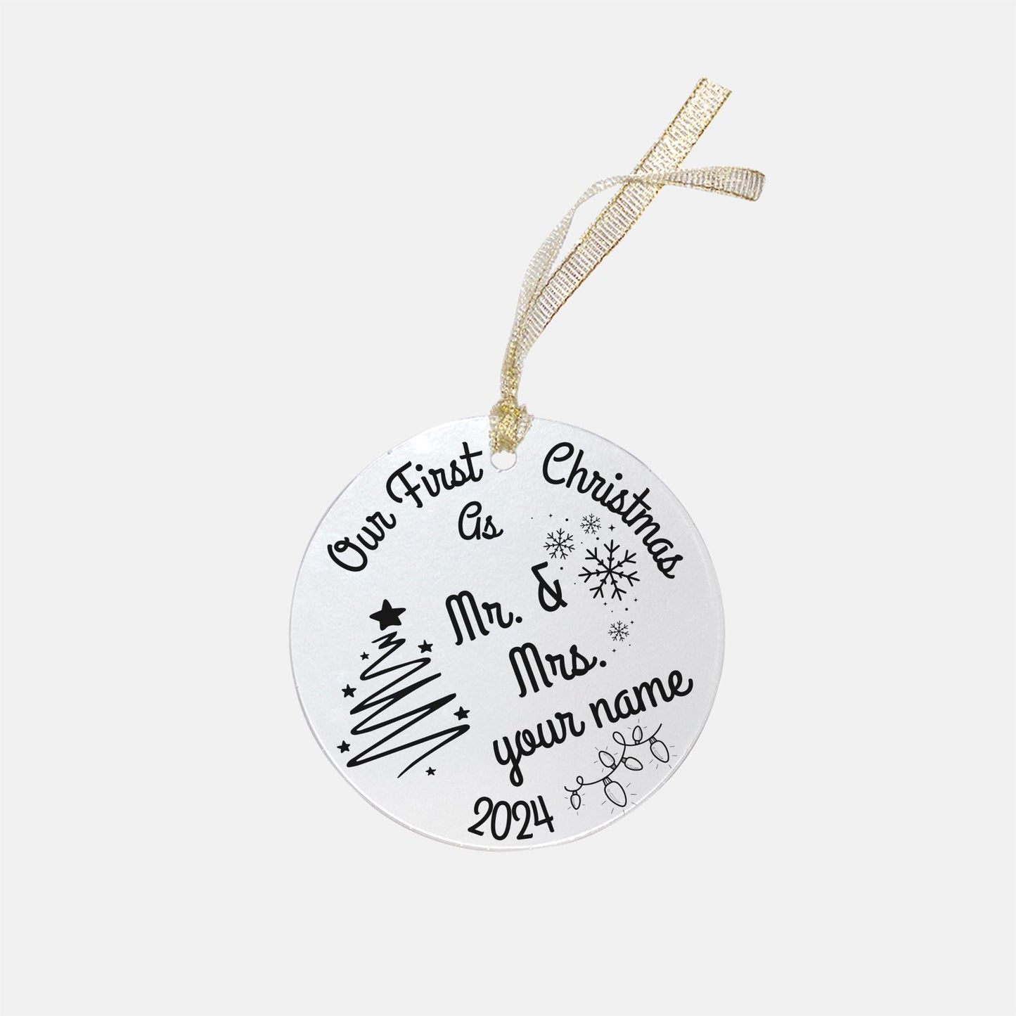 Ornament - Clear Acrylic (Round) - Ormond Beach Boutique