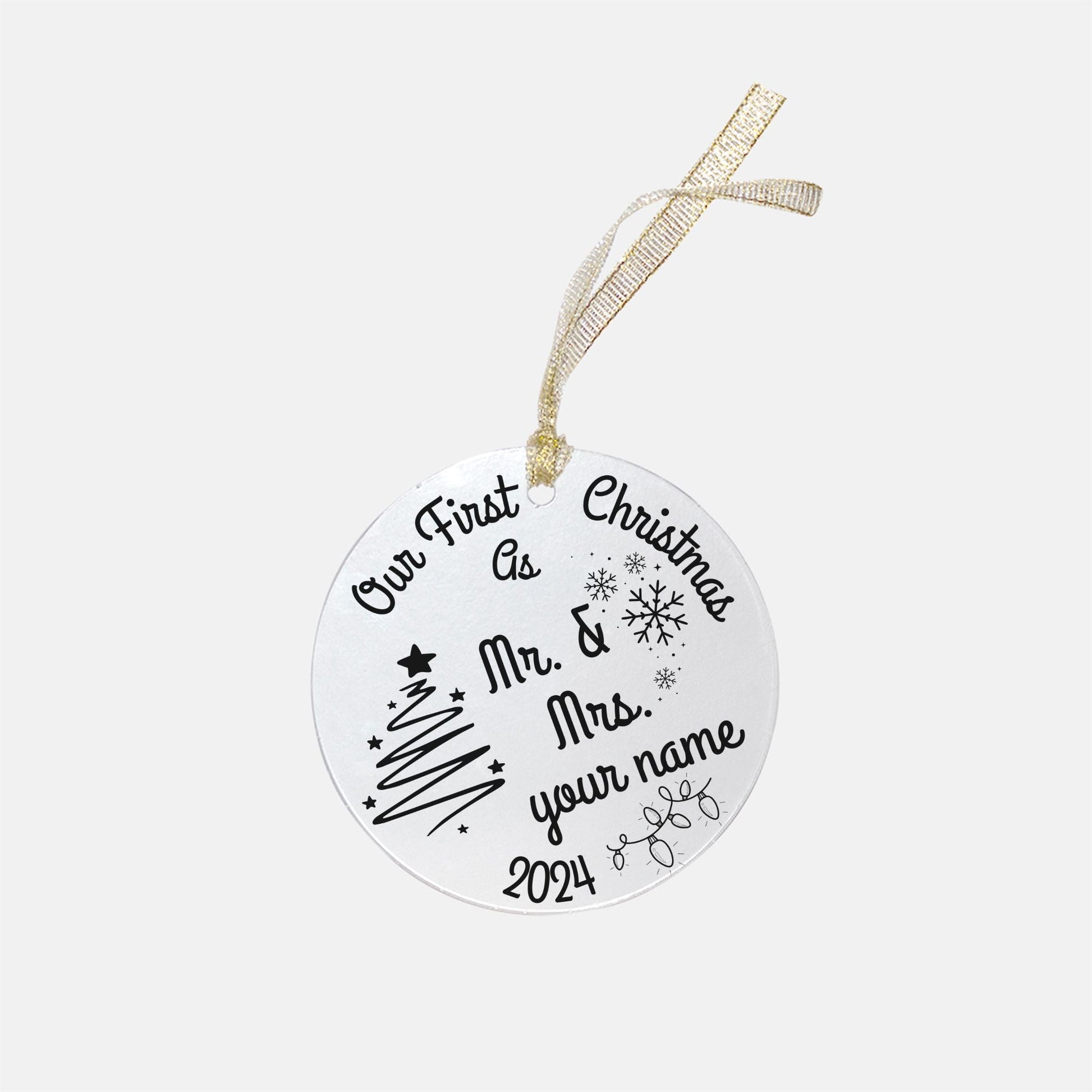 Ornament - Clear Acrylic (Round) - Ormond Beach Boutique