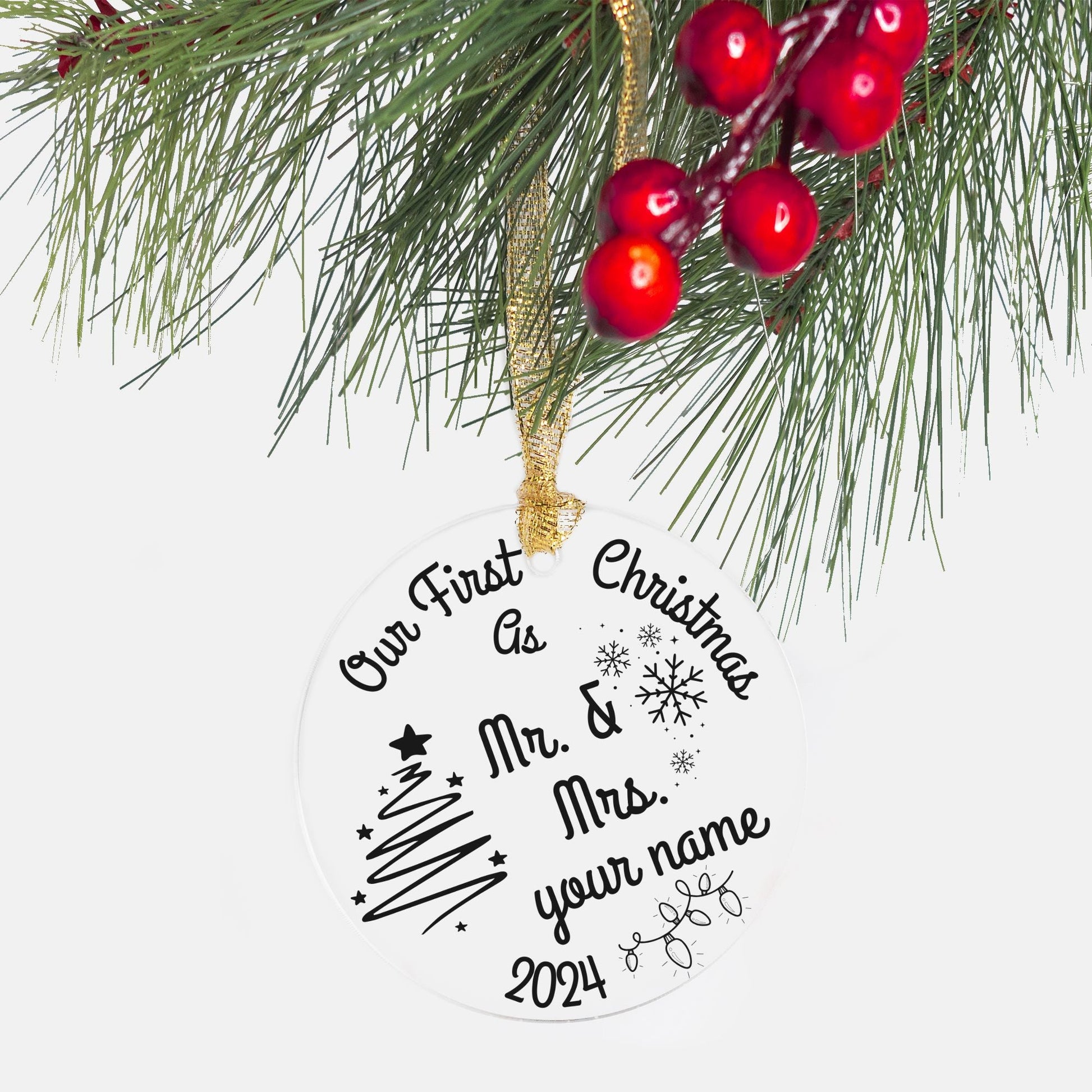 Ornament - Clear Acrylic (Round) - Ormond Beach Boutique