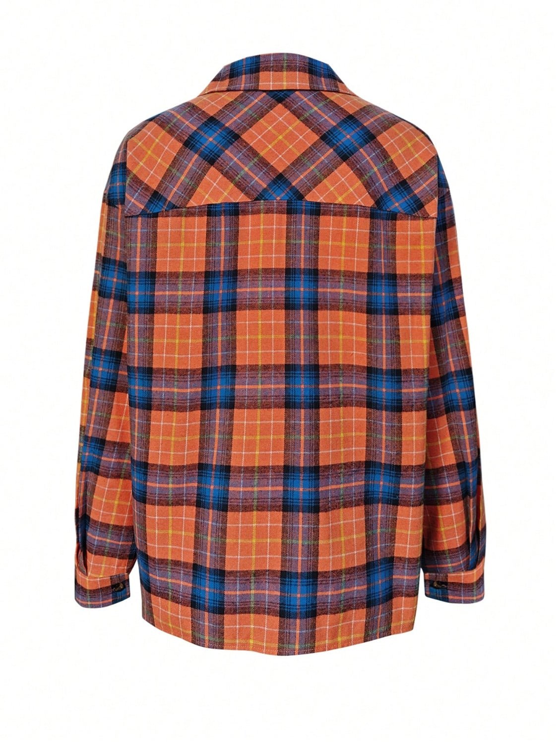 Plaid Collared Neck Long Sleeve Shirt - Ormond Beach Boutique