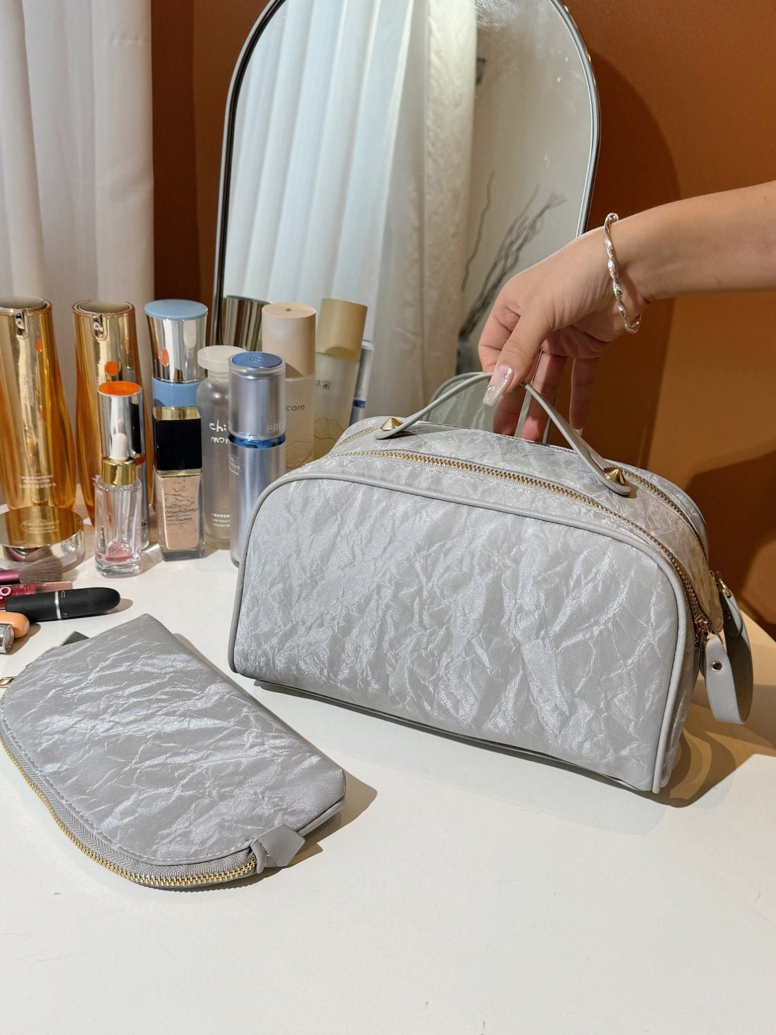 PU Leather Cosmetic Bag and Clutch Set - Ormond Beach BoutiqueTrendsiOrmond Beach Boutiquee44d19fb - 2968 - 4570 - 93c2 - c9a6dabe833a - Max100700469011521100700469011521Blush PinkOne Size