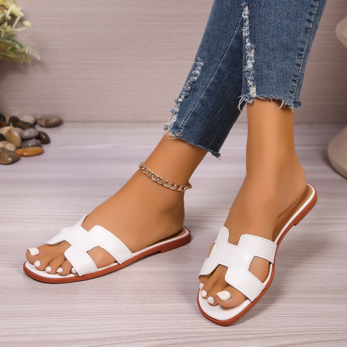 PU Leather Flat Sandals - Ormond Beach BoutiqueTrendsiOrmond Beach Boutique054c8d19 - abdb - 4362 - a81f - 8597b40e2721 - Max100600396441510100600396441510White36(US5)