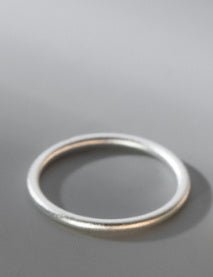 Pure Silver Simple Glossy Frosted Ring Design - Ormond Beach Boutique