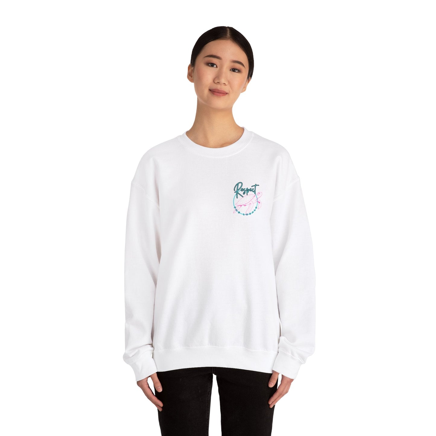 Respect the locals Unisex Heavy Blend Sweatshirt - Turtle Graphic - Ormond Beach Boutique