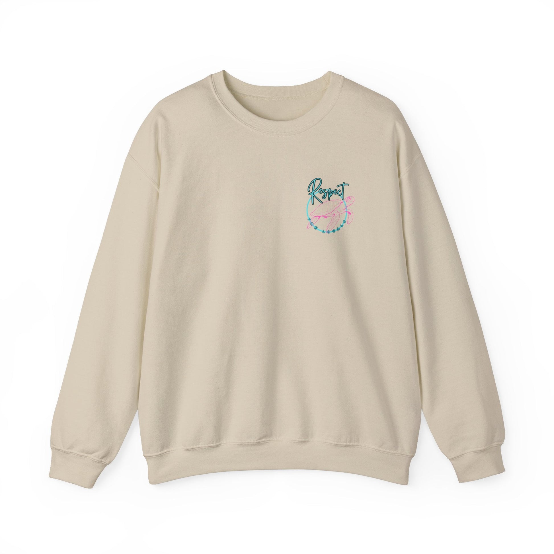 Respect the locals Unisex Heavy Blend Sweatshirt - Turtle Graphic - Ormond Beach Boutique