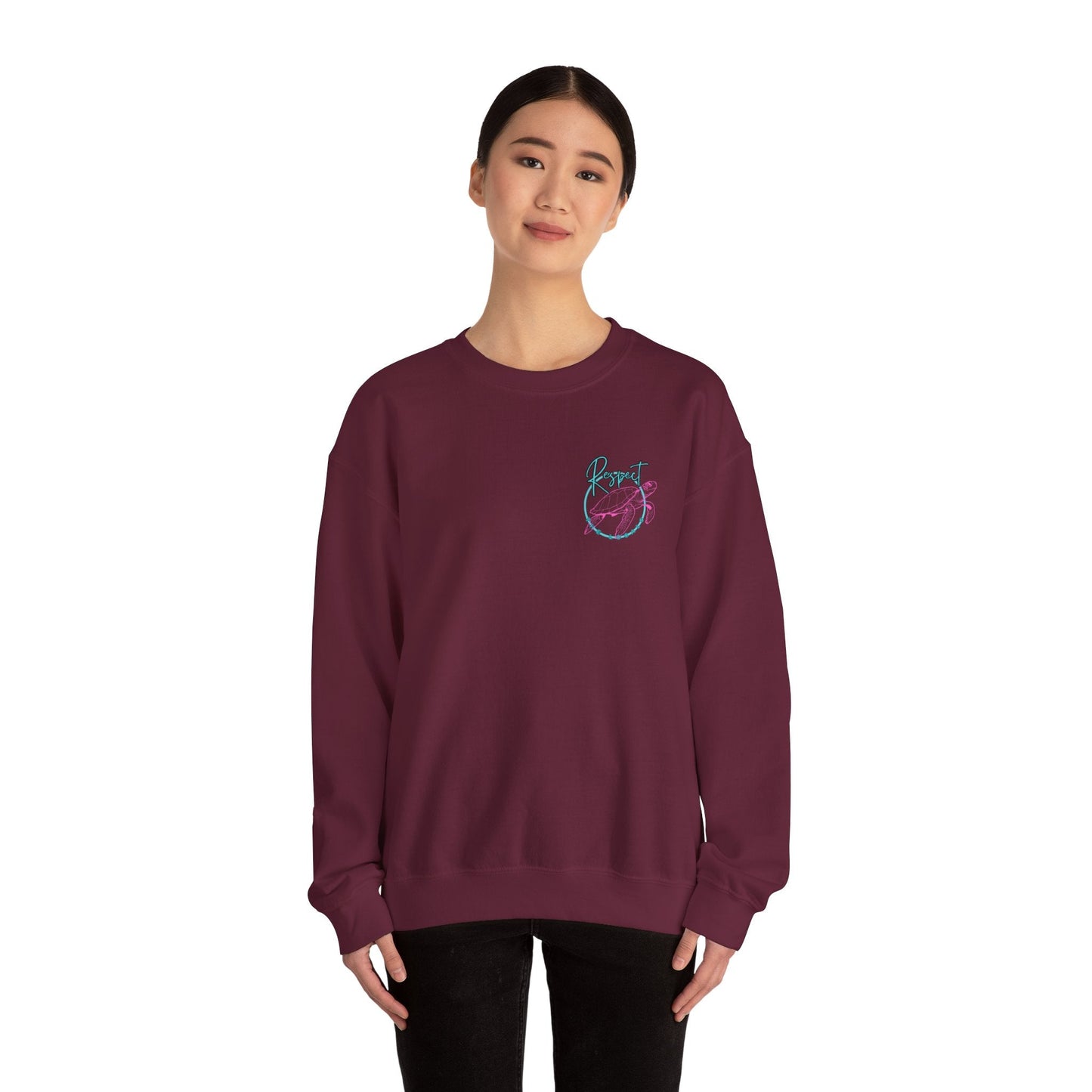 Respect the locals Unisex Heavy Blend Sweatshirt - Turtle Graphic - Ormond Beach Boutique