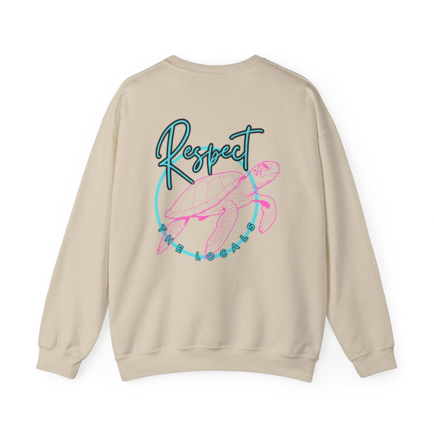 Respect the locals Unisex Heavy Blend Sweatshirt - Turtle Graphic - Ormond Beach Boutique