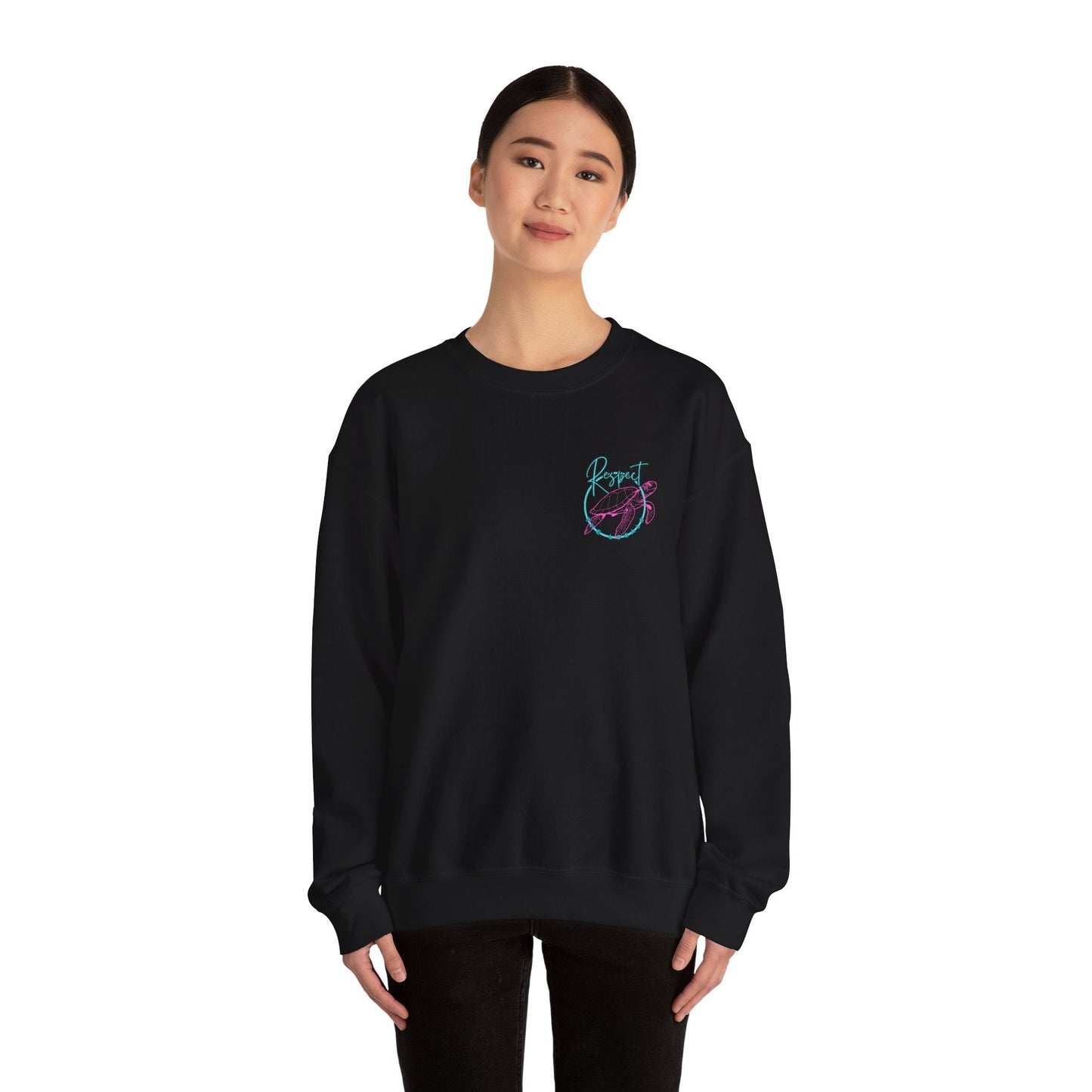 Respect the locals Unisex Heavy Blend Sweatshirt - Turtle Graphic - Ormond Beach Boutique