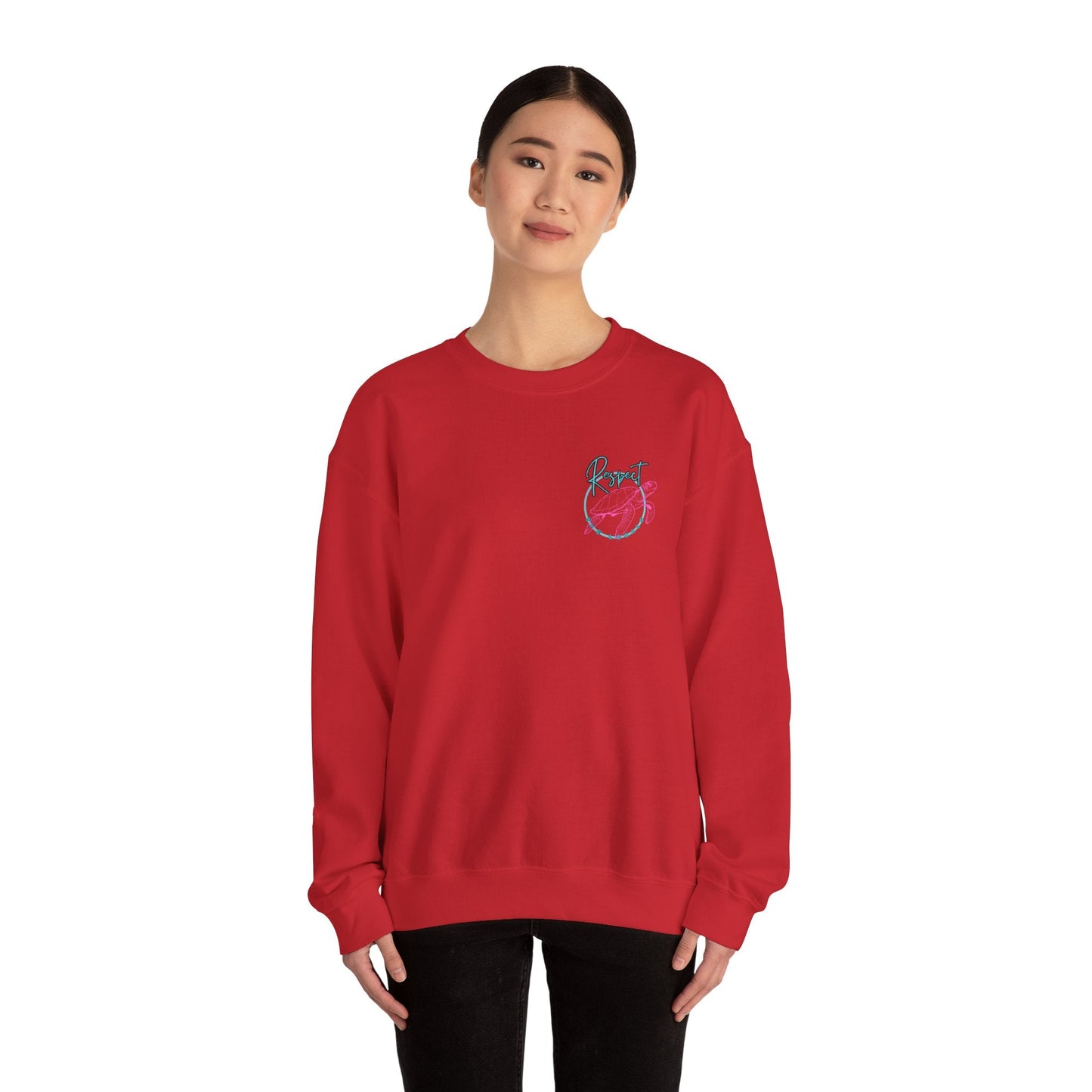 Respect the locals Unisex Heavy Blend Sweatshirt - Turtle Graphic - Ormond Beach Boutique