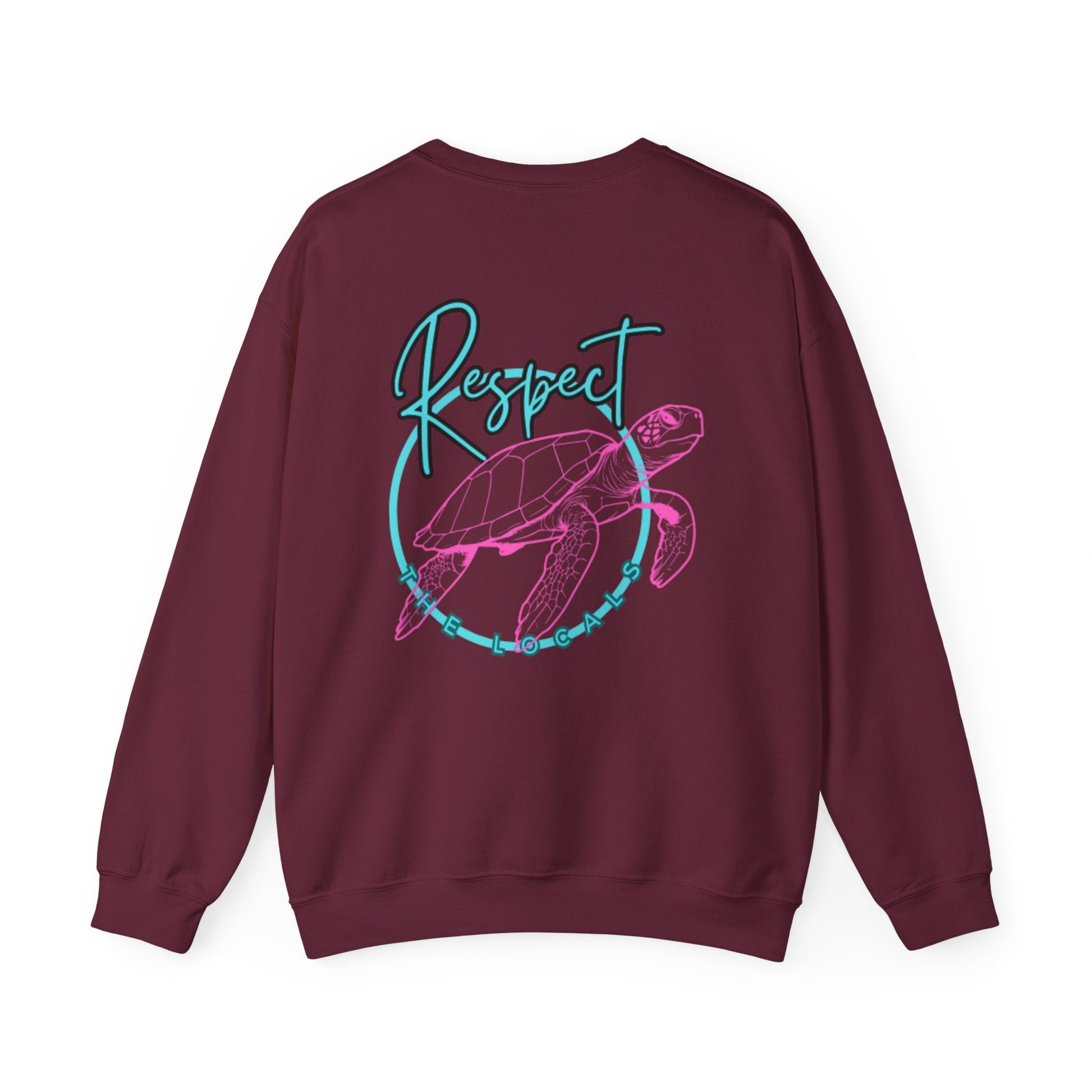 Respect the locals Unisex Heavy Blend Sweatshirt - Turtle Graphic - Ormond Beach Boutique