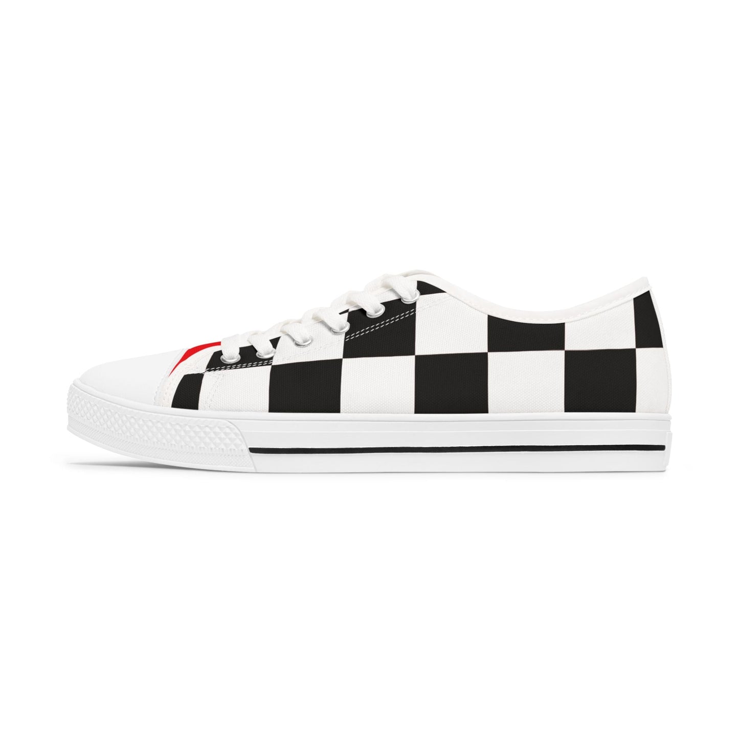 Retro Checkered Low Top Sneakers for Women - Stylish & Comfortable Footwear - Ormond Beach Boutique