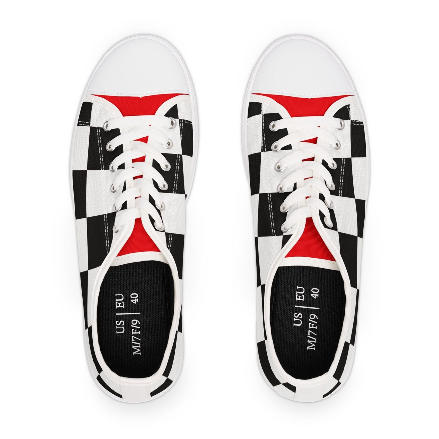 Retro Checkered Low Top Sneakers for Women - Stylish & Comfortable Footwear - Ormond Beach Boutique