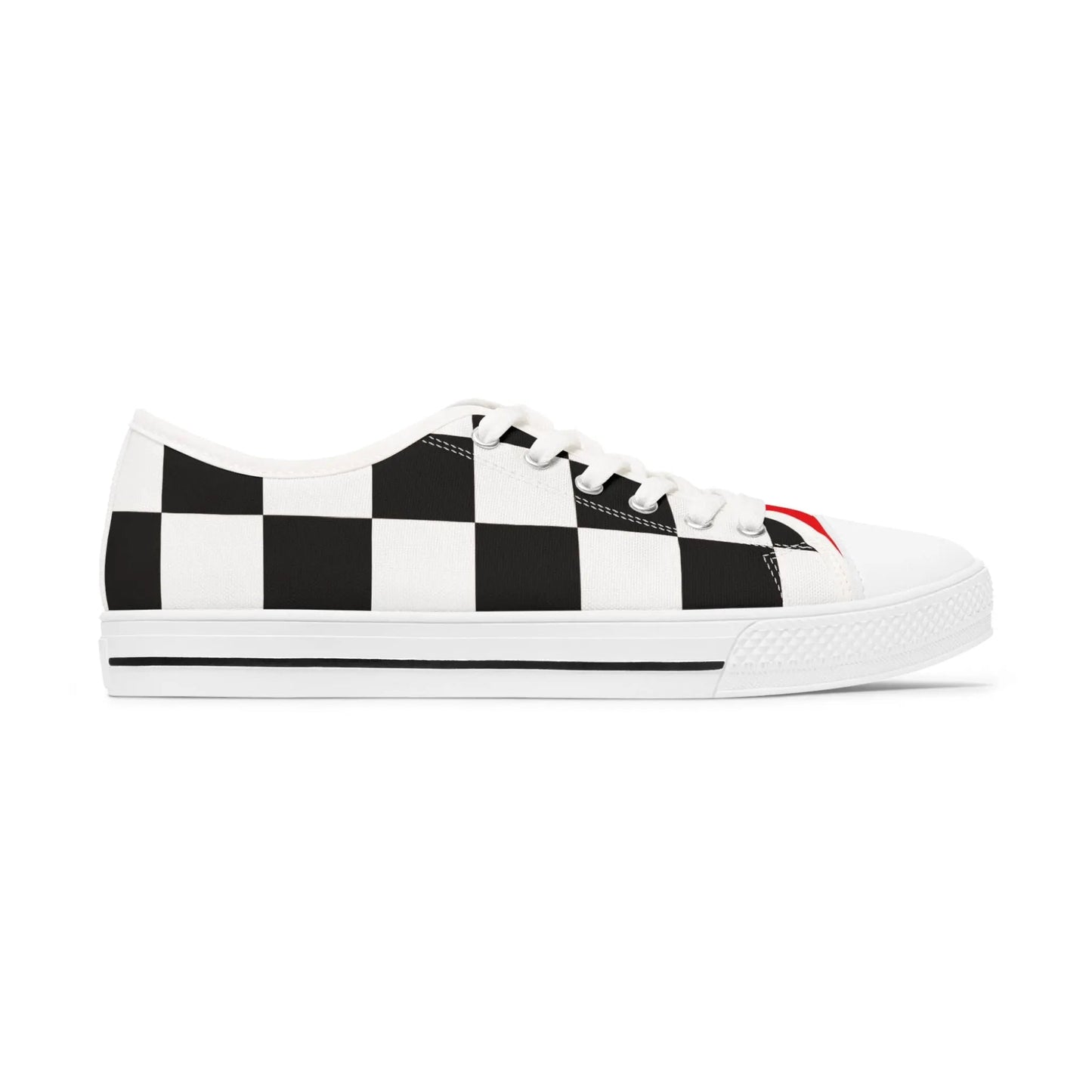 Retro Checkered Low Top Sneakers for Women - Stylish & Comfortable Footwear - Ormond Beach Boutique