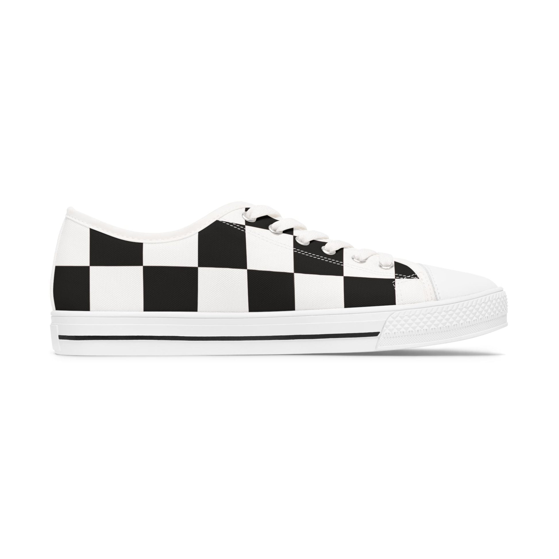 Retro Checkered Low Top Sneakers for Women - Stylish & Comfortable Footwear - Ormond Beach Boutique