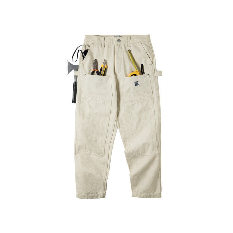 Retro Distressed Loose Creamy - white Jeans For Men - Ormond Beach Boutique