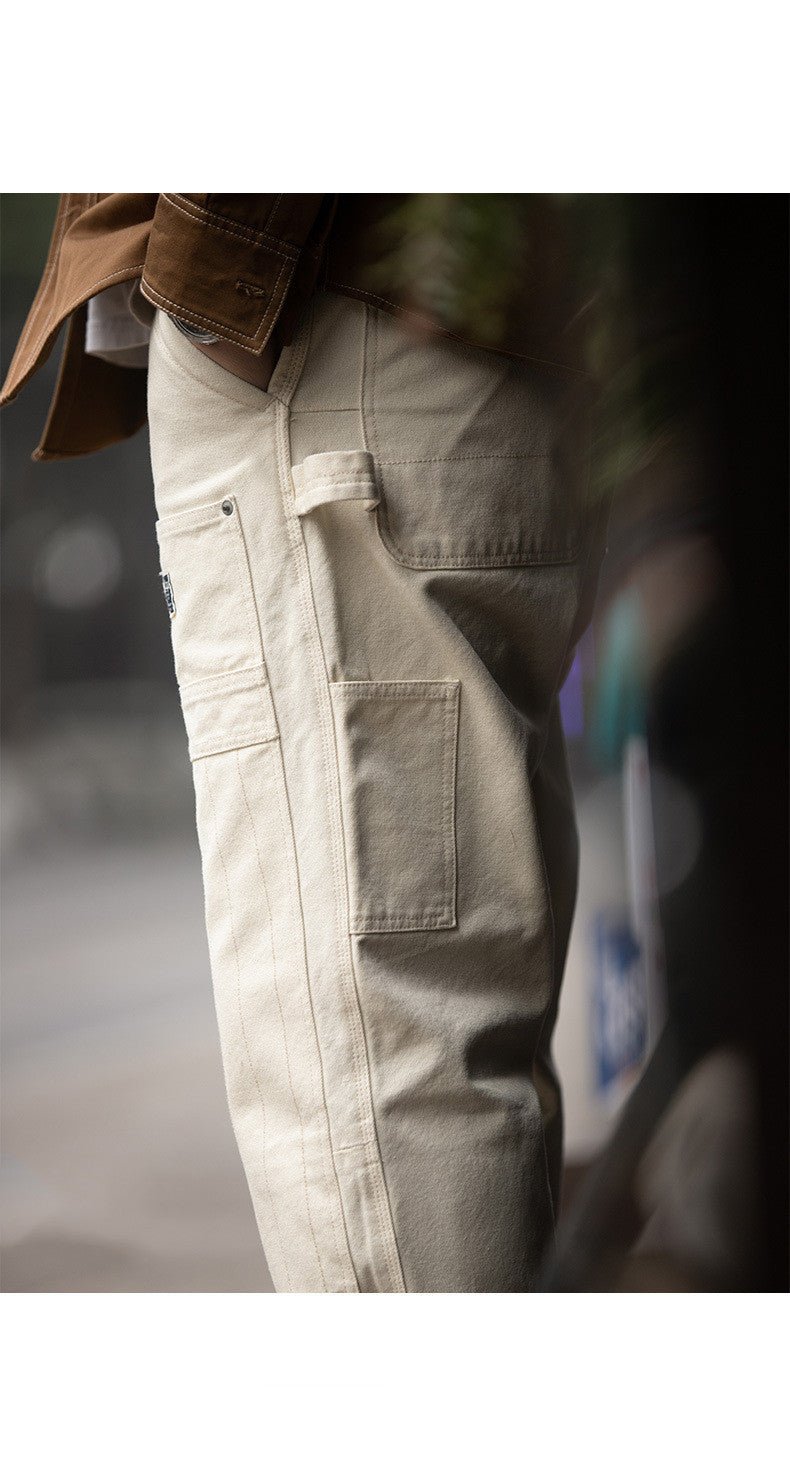 Retro Distressed Loose Creamy - white Jeans For Men - Ormond Beach Boutique