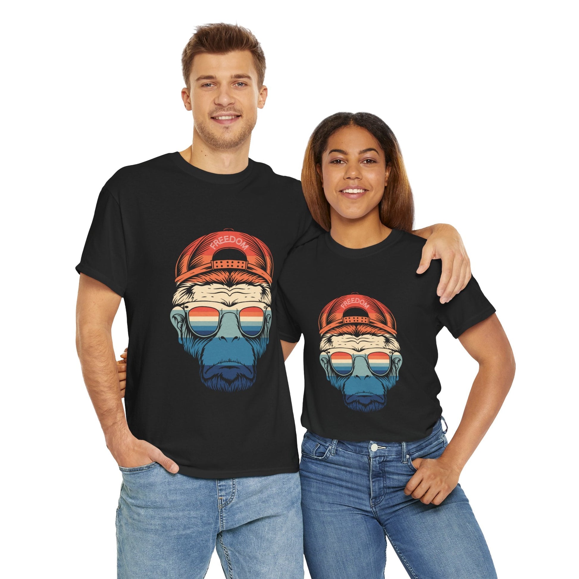 Retro Freedom Monkey Unisex Heavy Cotton Tee - Ormond Beach Boutique