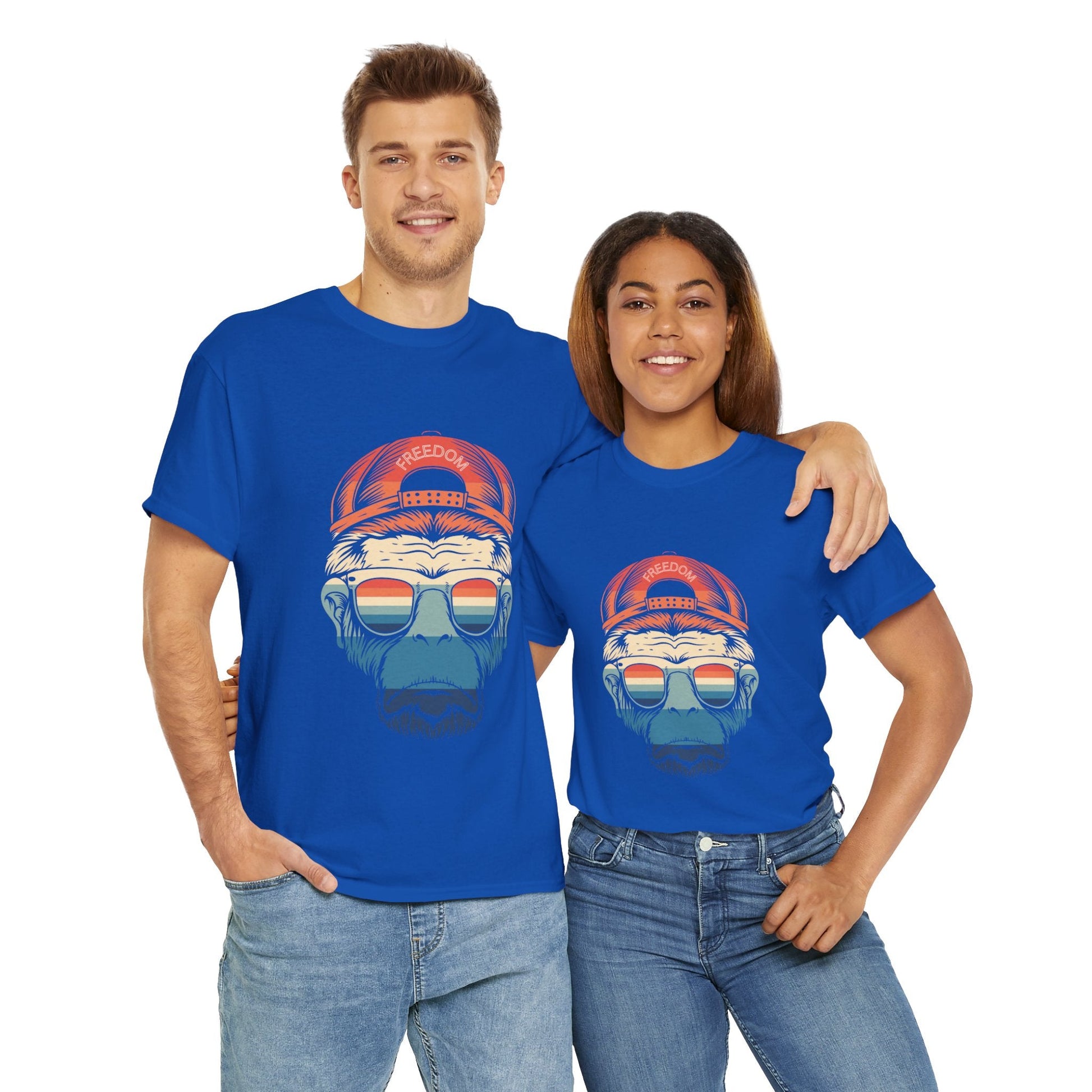 Retro Freedom Monkey Unisex Heavy Cotton Tee - Ormond Beach Boutique