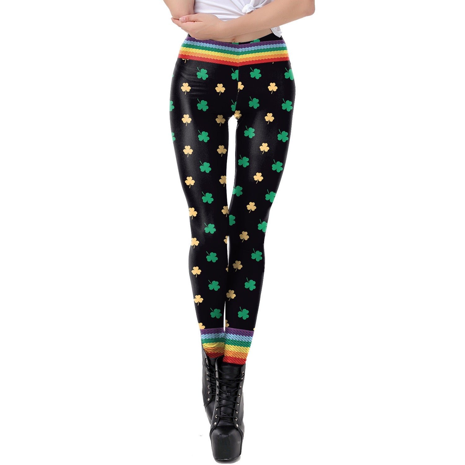 Saint Patrick's Green Digital Printed Yoga Leggings - Ormond Beach Boutique