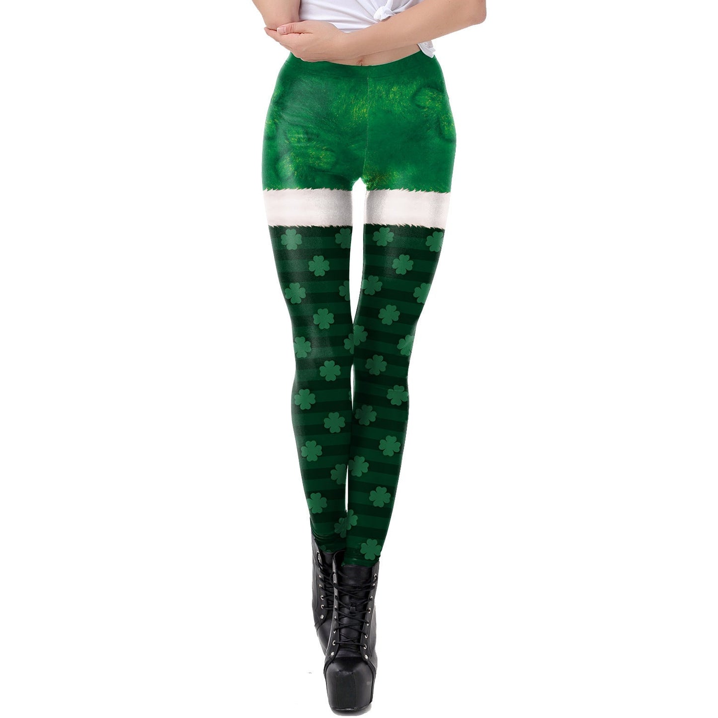 Saint Patrick's Green Digital Printed Yoga Leggings - Ormond Beach Boutique