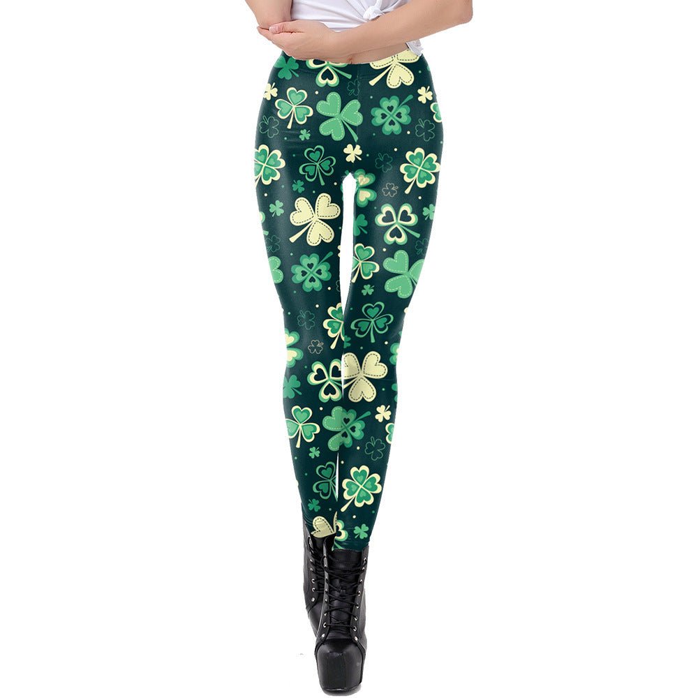 Saint Patrick's Green Digital Printed Yoga Leggings - Ormond Beach Boutique