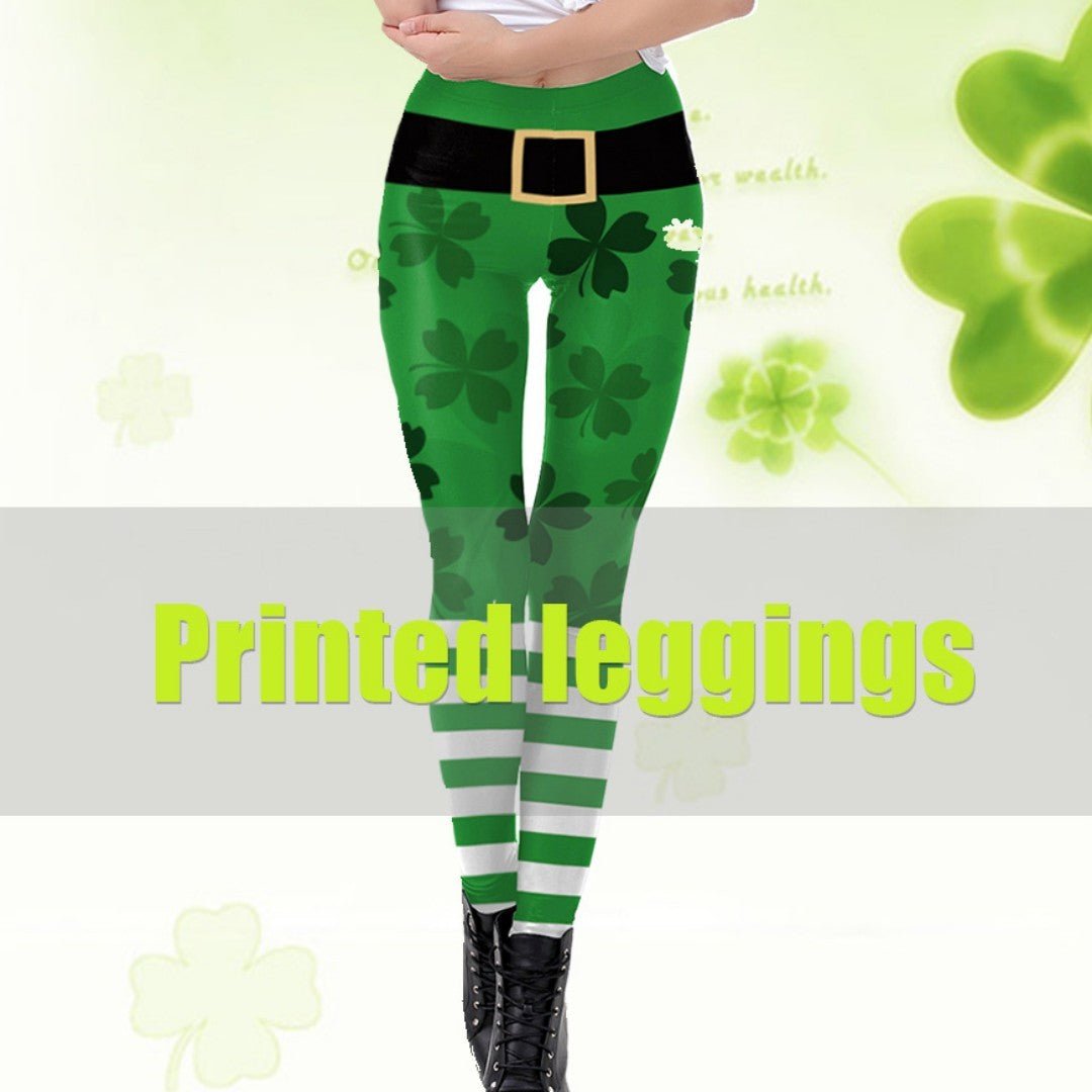 Saint Patrick's Green Digital Printed Yoga Leggings - Ormond Beach Boutique