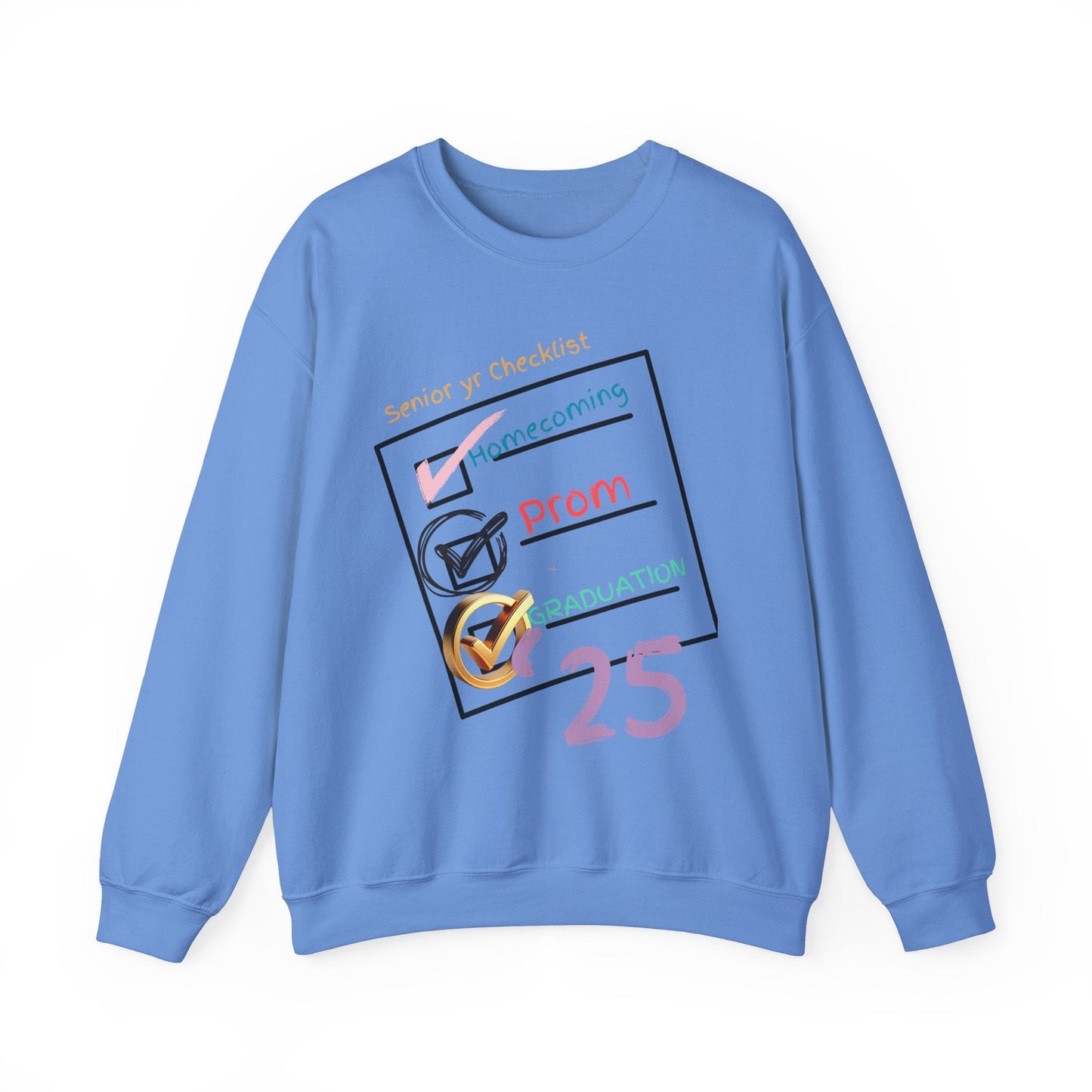 Senior Year Checklist Crewneck Sweatshirt - Perfect for Graduation and Prom Celebrations - Ormond Beach Boutique